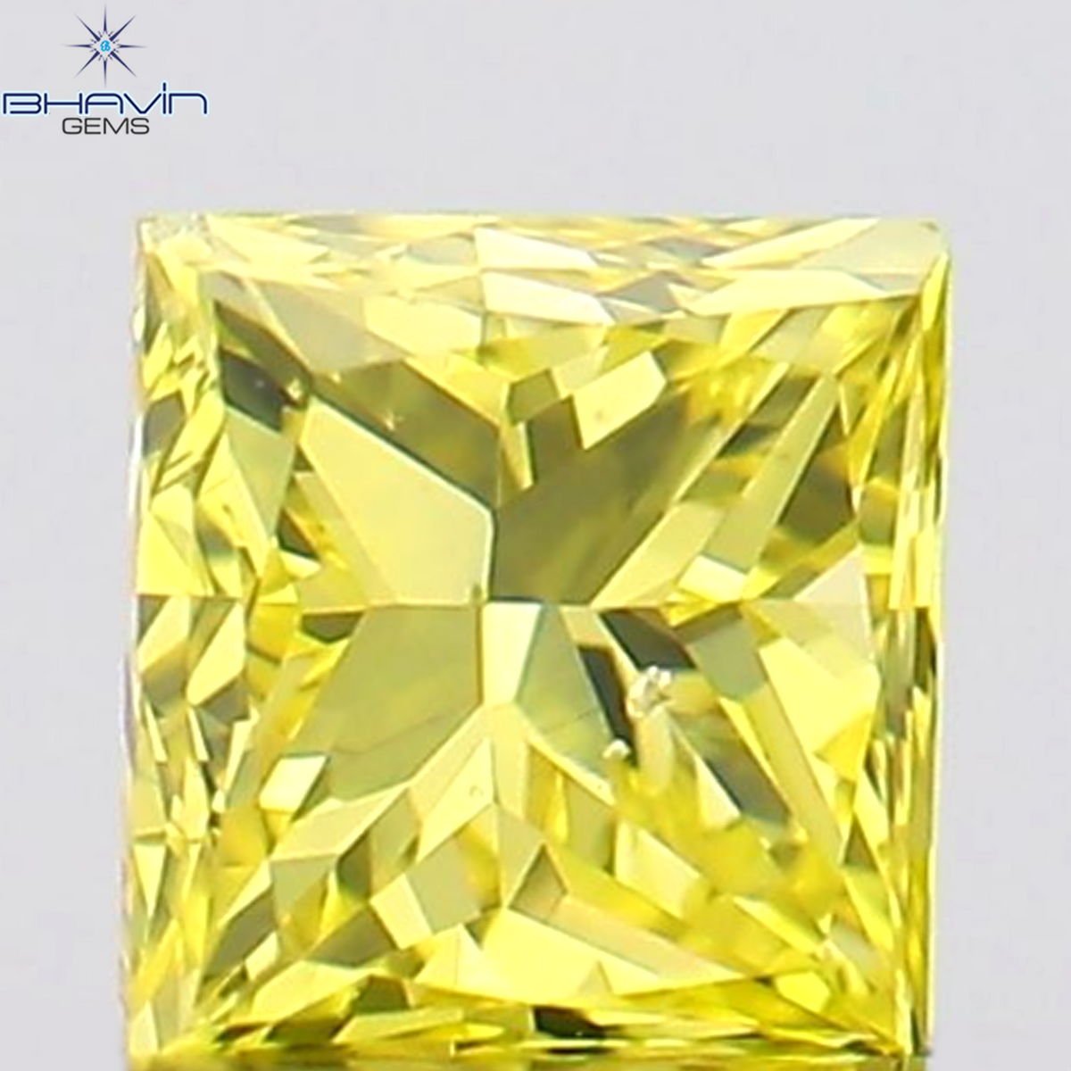 0.13 CT Natural Princess Diamond Enhanced Yellow Color Clarity SI1 (2.71 MM)