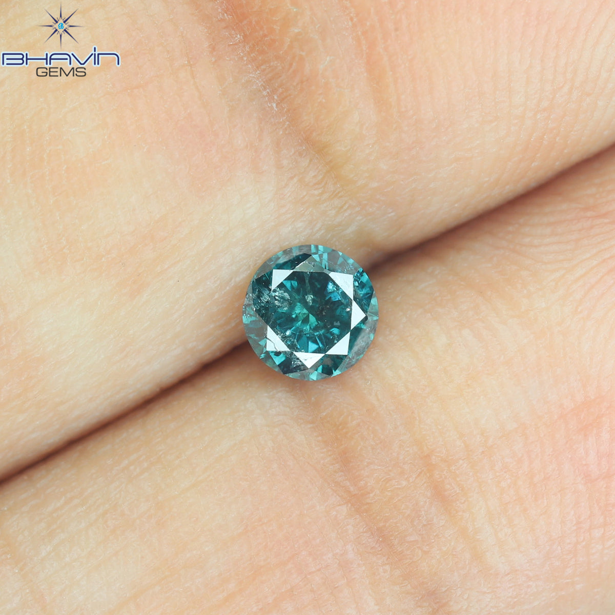 0.26 CT Natural Round Diamond Enhanced Blue Color Clarity I3 (4.14 MM)