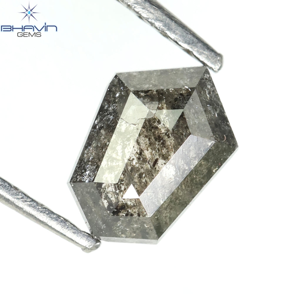 0.52 CT シールド シェイプ ナチュラル ルース ダイヤモンド ソルト アンド ペッパー カラー I3 クラリティ (6.15 MM)