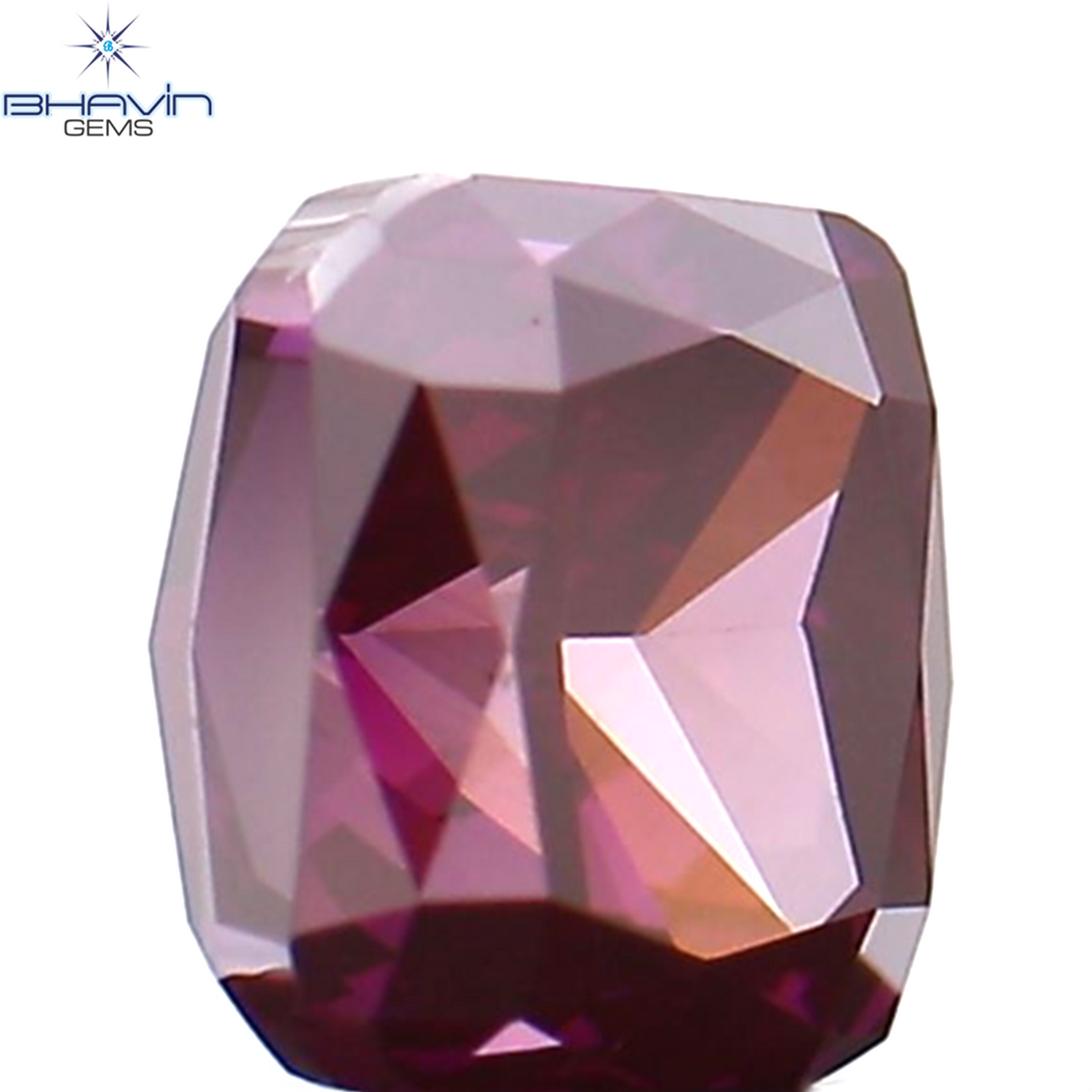 0.54 CT クッション シェイプ ナチュラル ルース ダイヤモンド 強化ピンク色 VS1 クラリティ (4.31 MM)