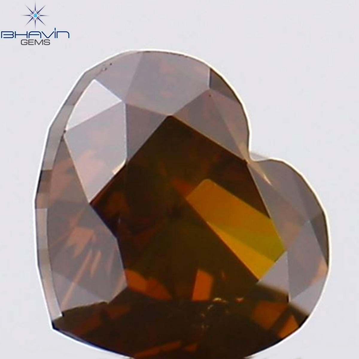 0.22 CT Natural Heart Diamond Enhanced Orange Color Clarity VS2 (3.72 MM)