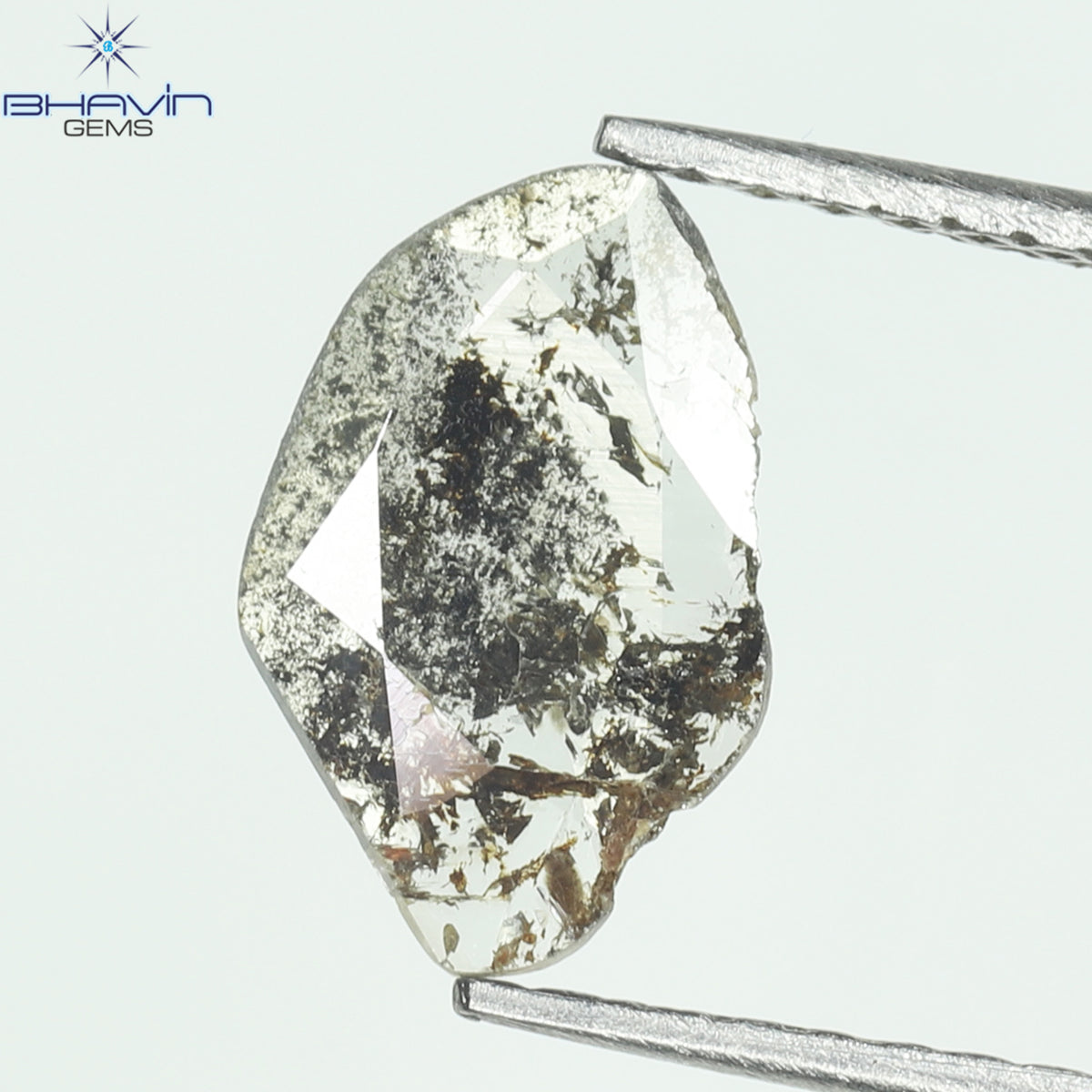 0.45 CT スライス シェイプ 天然ダイヤモンド ソルト アンド ペッパー カラー I3 クラリティ (0.45 MM)