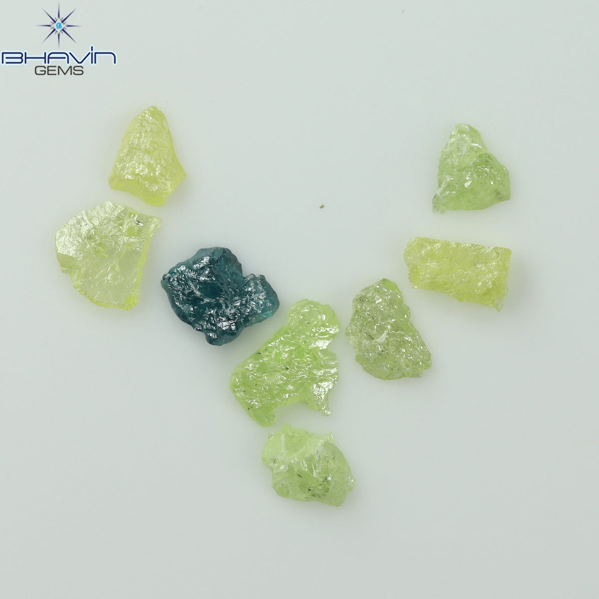 0.72 CT/8 Pcs Natural Rough Diamond Enhanced Mix Fancy Color Clarity I3 (4.70 MM)