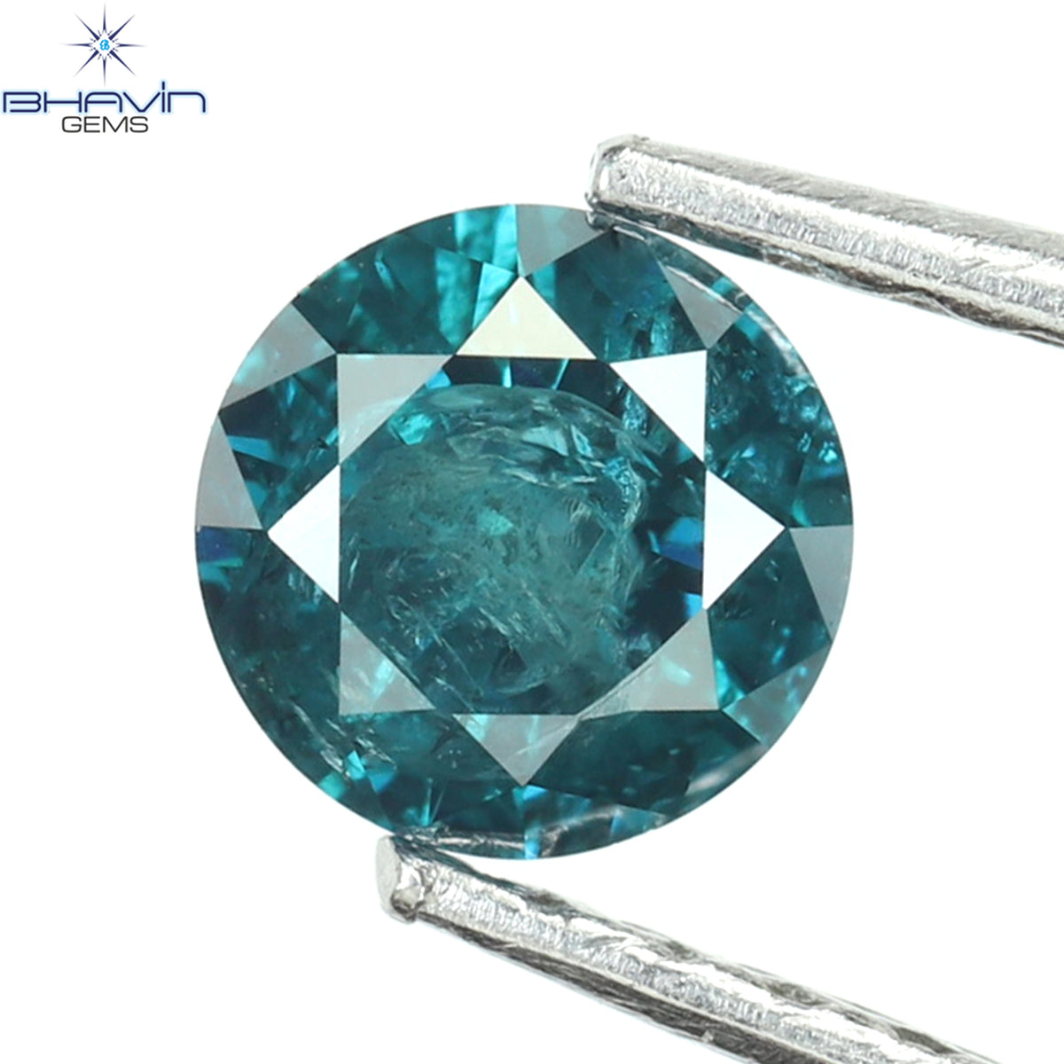 0.32 CT Natural Round Diamond Enhanced Blue Color Clarity I3 (4.46 MM)