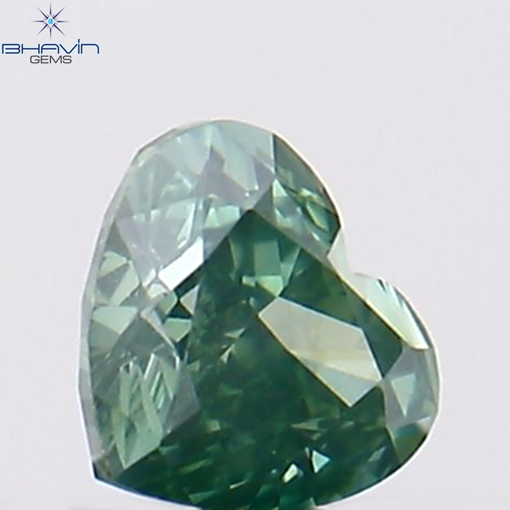 0.15 CT Natural Heart Diamond Enhanced Green Color Clarity VS1 (3.26 MM)