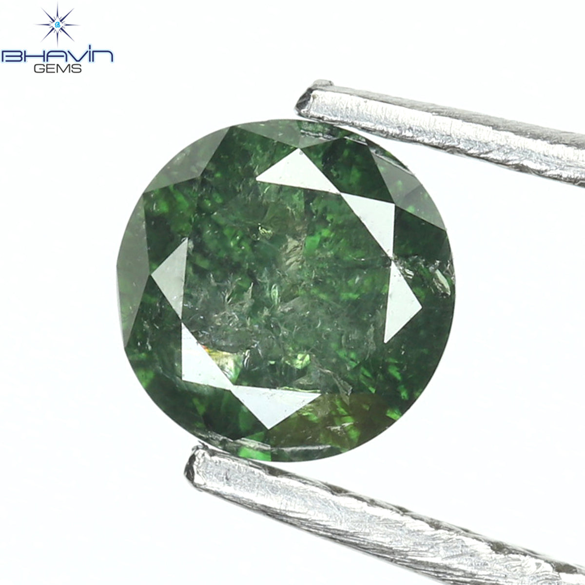 0.35 CT ラウンド ダイヤモンド 天然ダイヤモンド グリーン カラー I3 クラリティ (4.49 MM)