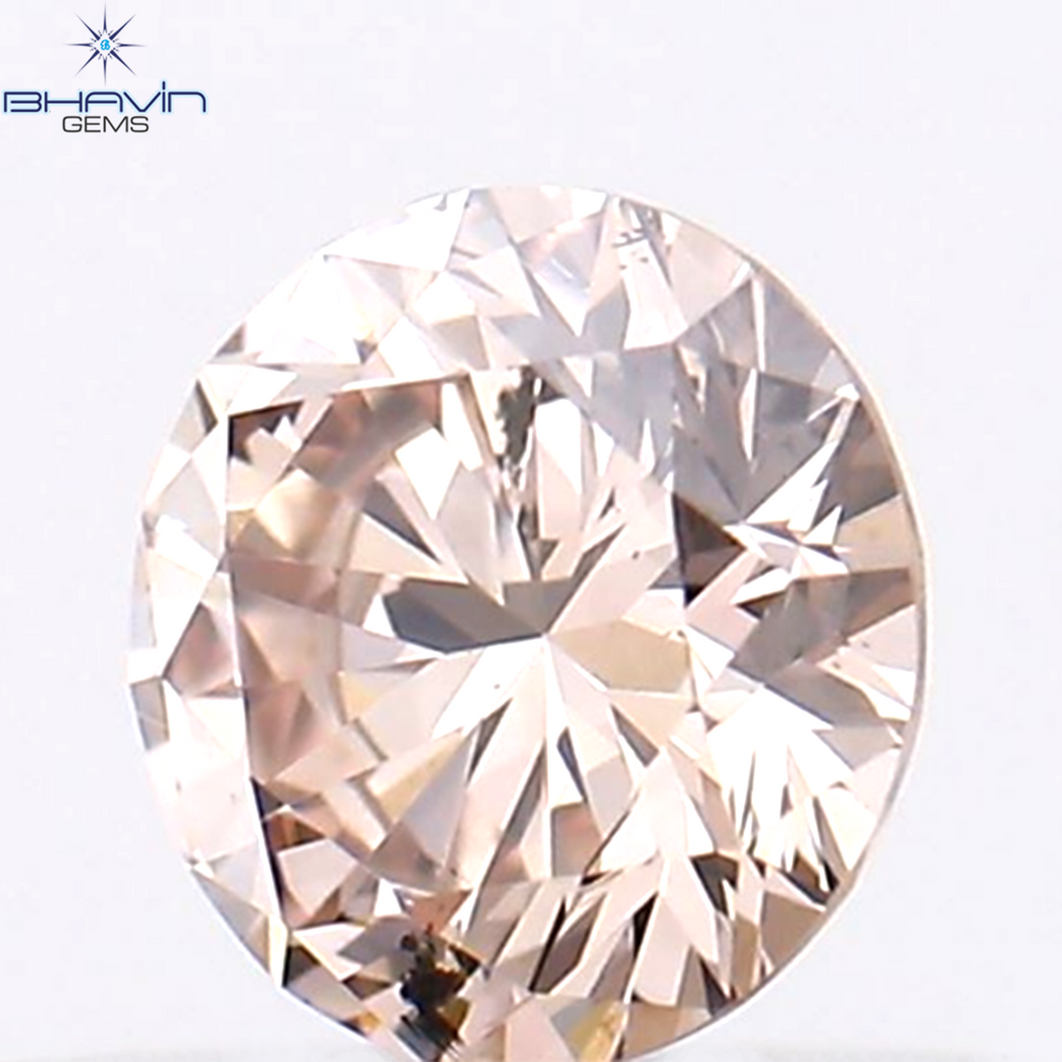 0.21 CT ラウンド シェイプ ナチュラル ダイヤモンド ピンク色 SI1 クラリティ (3.86 MM)