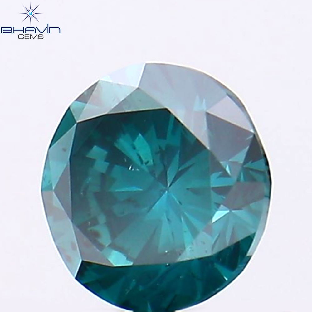 0.50 CT Natural Round Diamond Enhanced Blue Color Clarity SI1 (4.90 MM)