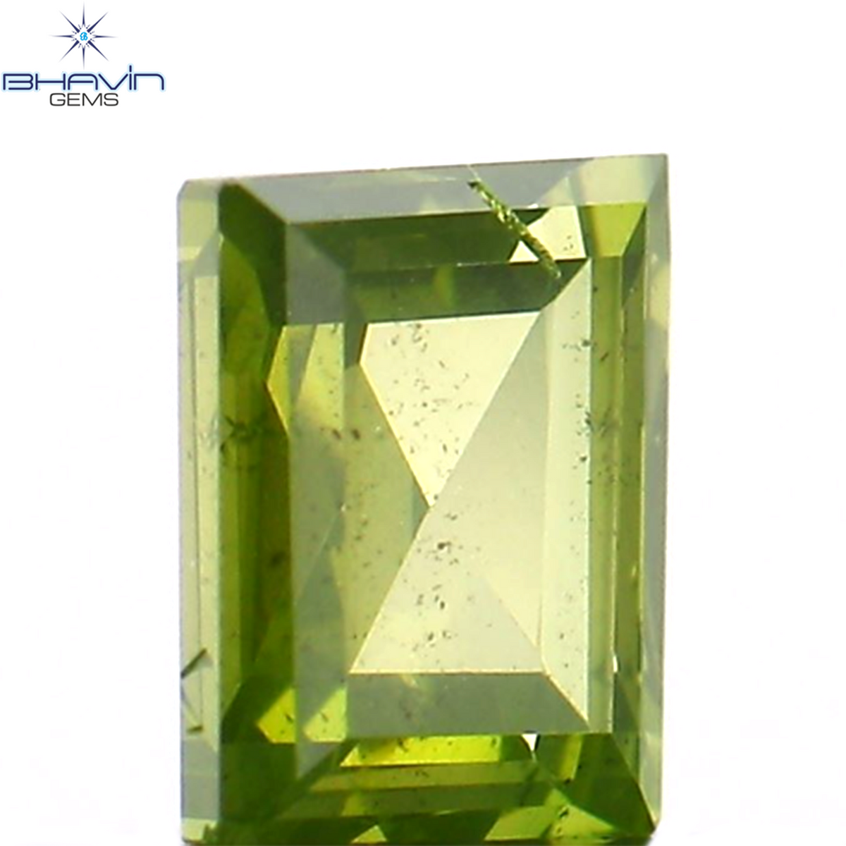 0.32 CT Natural Square Cut Diamond Enhanced Green Color Clarity SI1 (4.23 MM)
