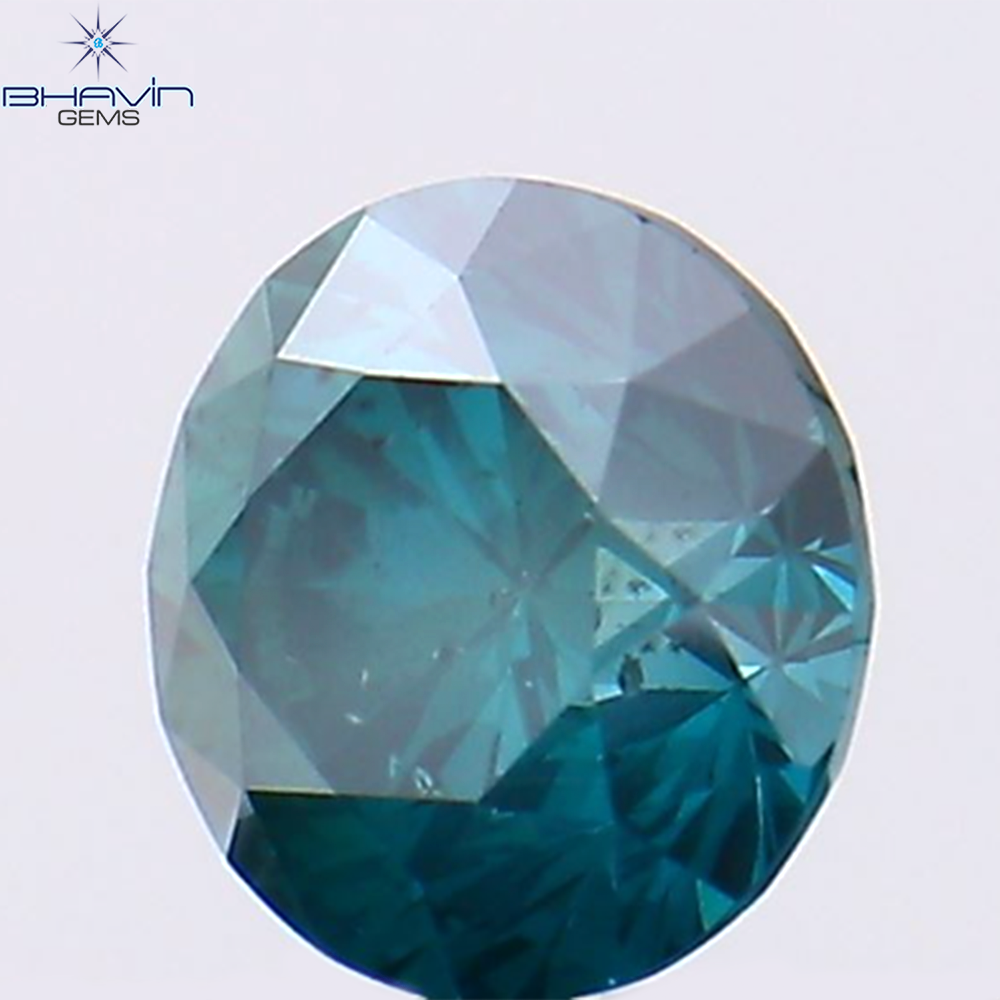 0.39 CT Natural Round Diamond Enhanced Blue Color Clarity SI1 (4.45 MM)