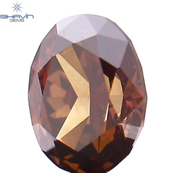 0.29 CT Oval Shape Natural Diamond Enhanced Brown Pink Color VS2 Clarity (4.39 MM)