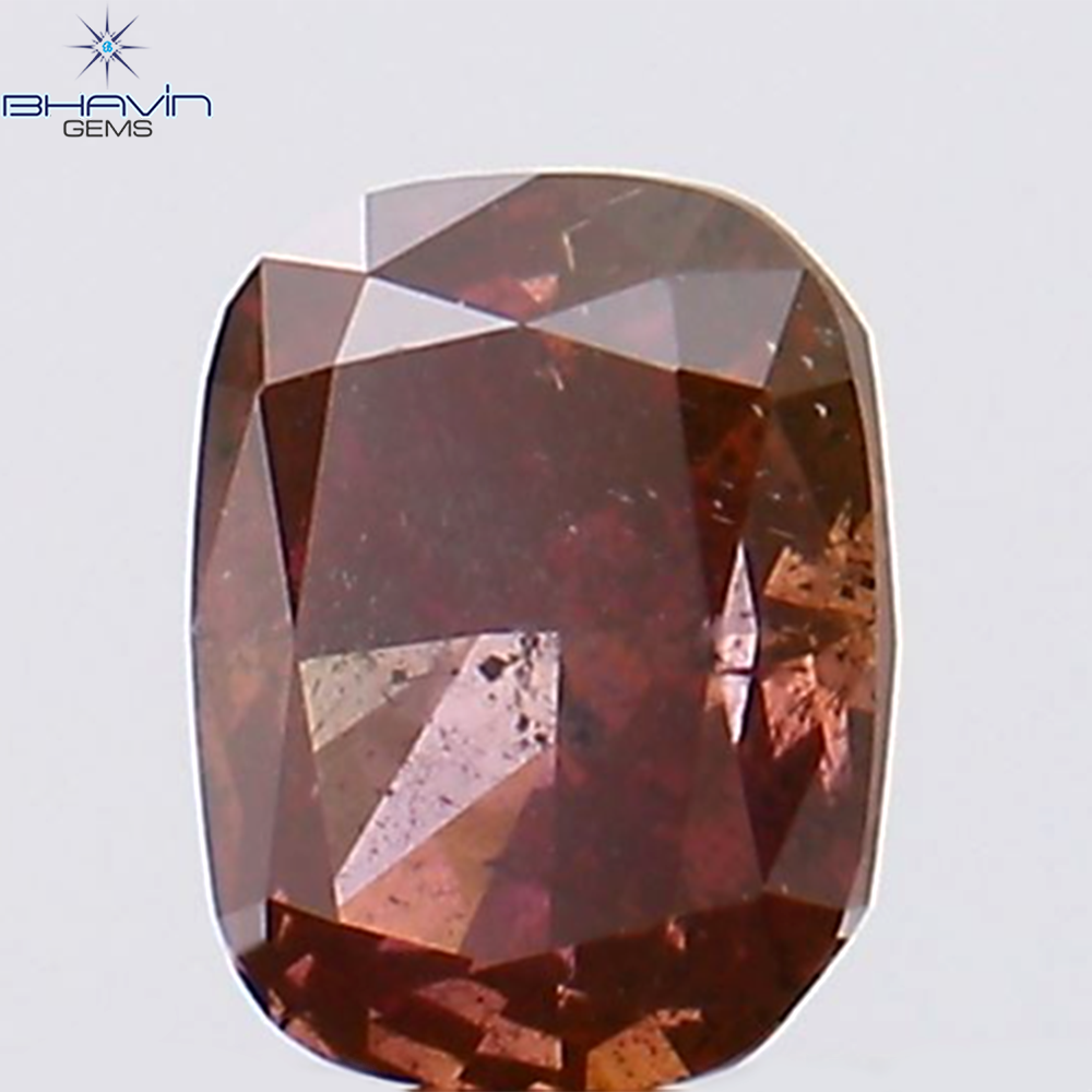 0.22 CT クッション シェイプ ナチュラル ルース ダイヤモンド ピンク カラー I1 クラリティ (3.98 MM)