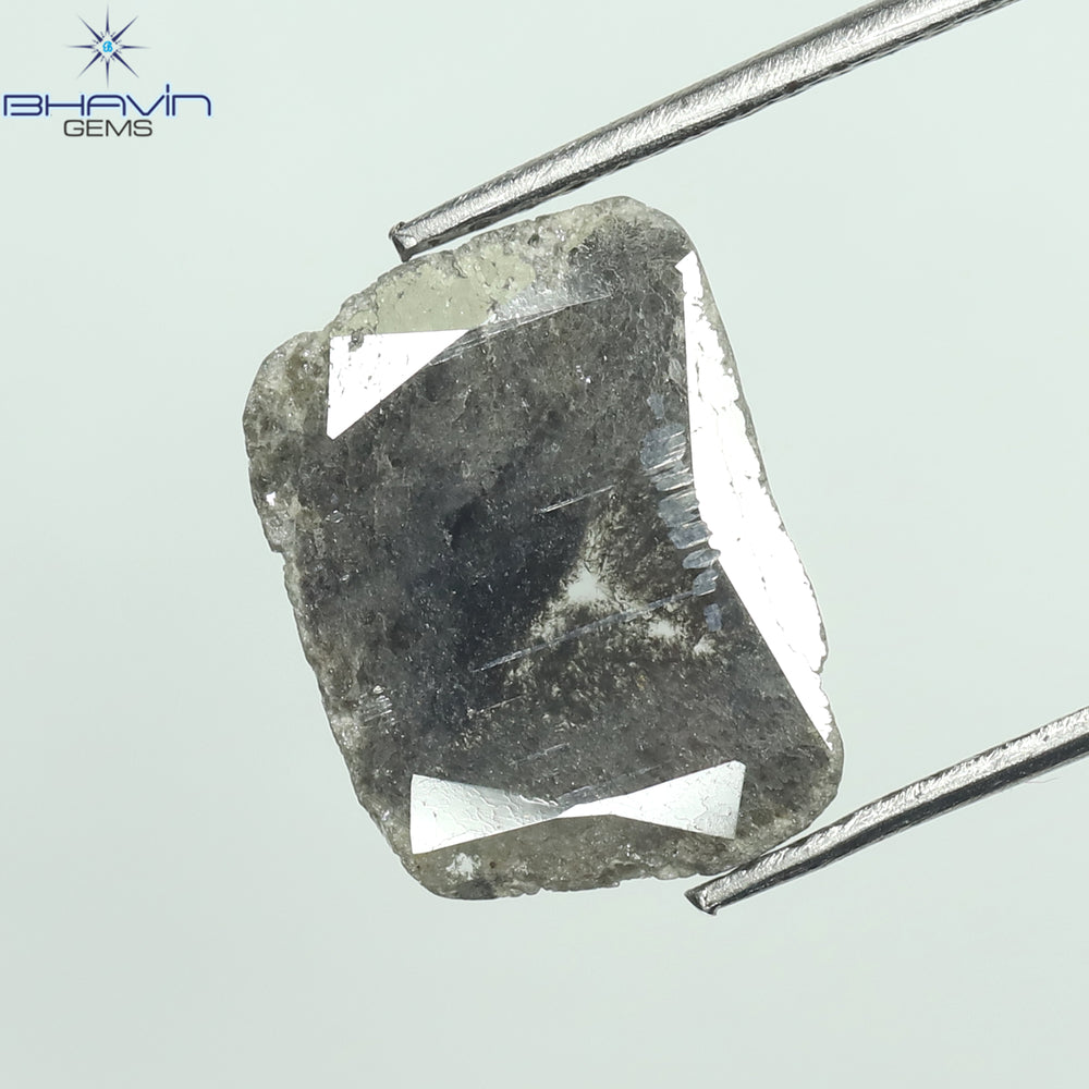 1.28 CT Slice Shape Natural Diamond Salt And Pepper Color I3 Clarity (11.68 MM)