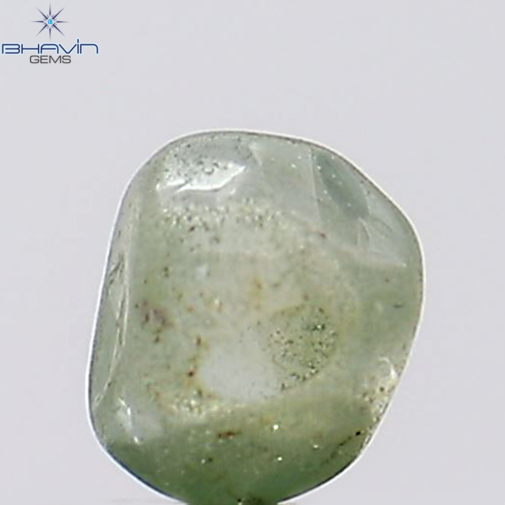 0.91 CT Rough Natural Diamond Enhanced Greenish Blue Color Clarity VS2 (5.03 MM)