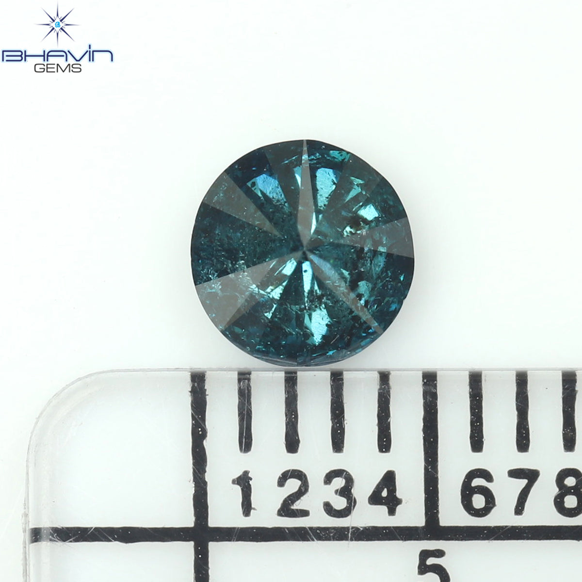 0.45 CT Natural Round Diamond Enhanced Blue Color Clarity I3 (4.86 MM)