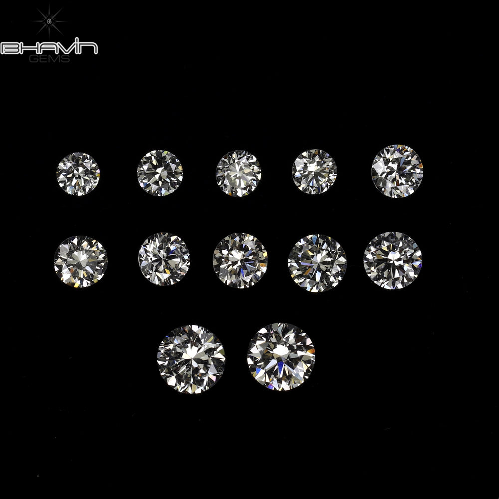0.66 CT/12 Pcs Round Shape Natural Loose Diamond White Color VS2 Clarity (3.00 MM)