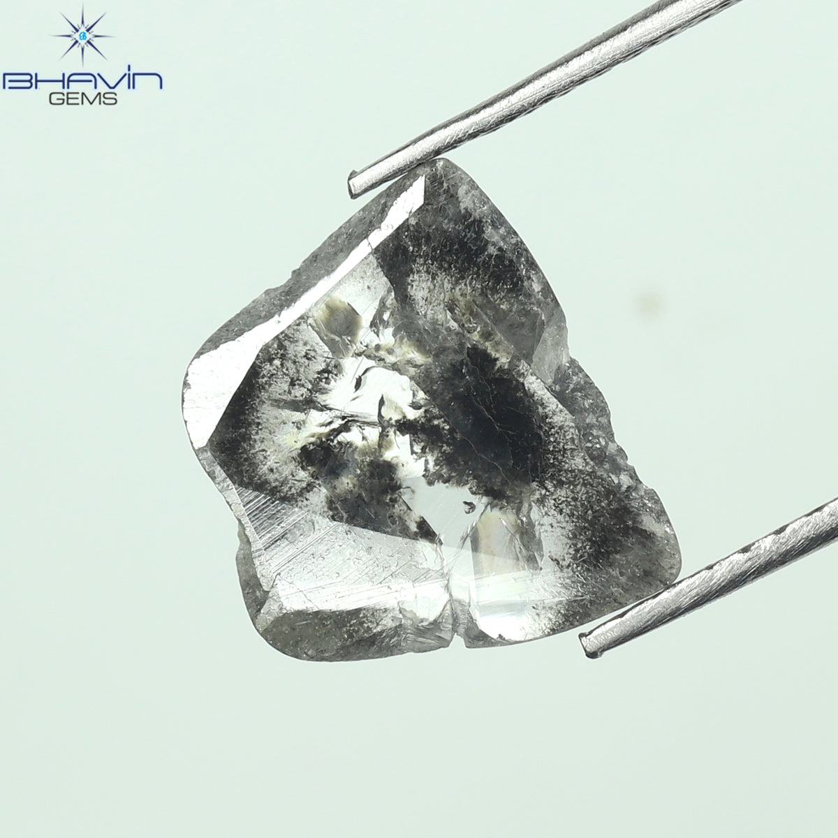 1.29 CT Slice Natural Diamond Salt And Pepper Color Clarity I3 (10.78 MM)