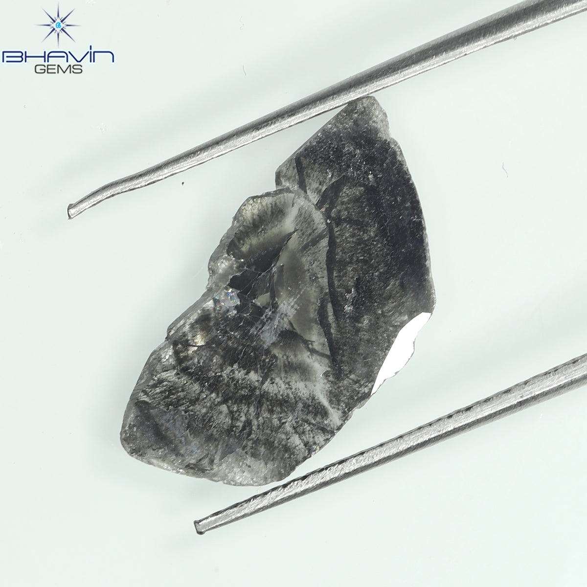 1.67 CT Slice Natural Diamond Salt And Papper Color Clarity I3 (16.00 MM)