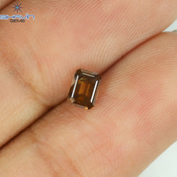 1.51 CT エメラルド シェイプ ナチュラル ダイヤモンド ブラウン カラー SI1 クラリティ (7.30 MM)