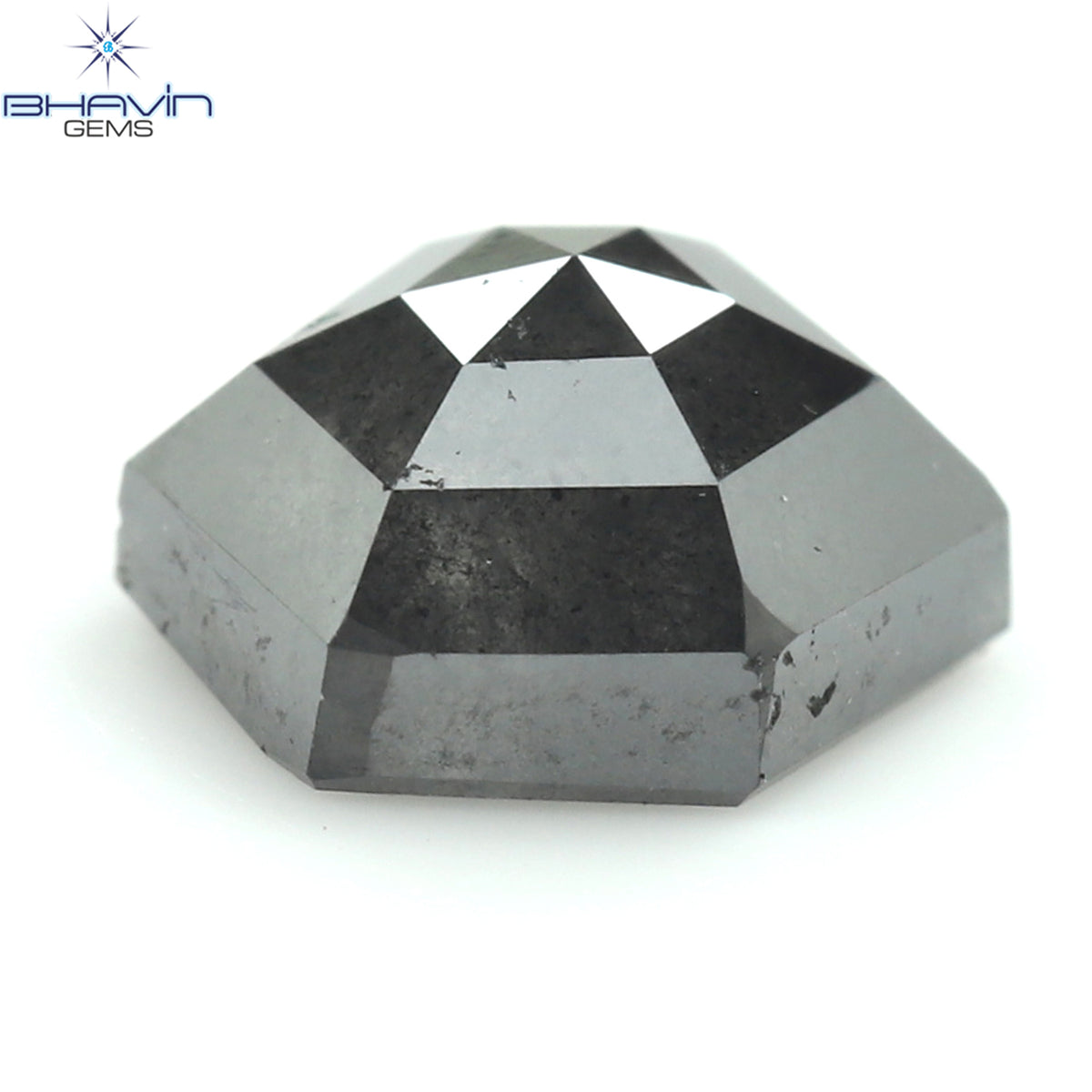 1.13 CT Natural Hexagon Diamond Salt And Pepper Color Clarity I3 (6.60 MM)