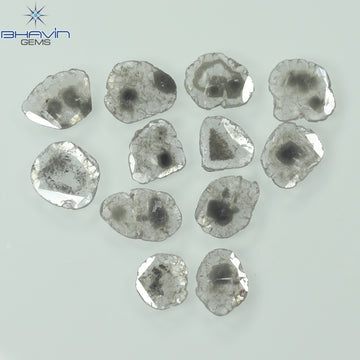 2.46 CT (12 Pcs) Slice Natural Diamond Salt And Pepper Color Clarity I3 (7.09 MM)