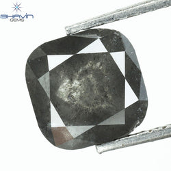 2.22 CT Cushion Shape Salt and Pepper Color Diamond Clarity I3 (6.95 MM)