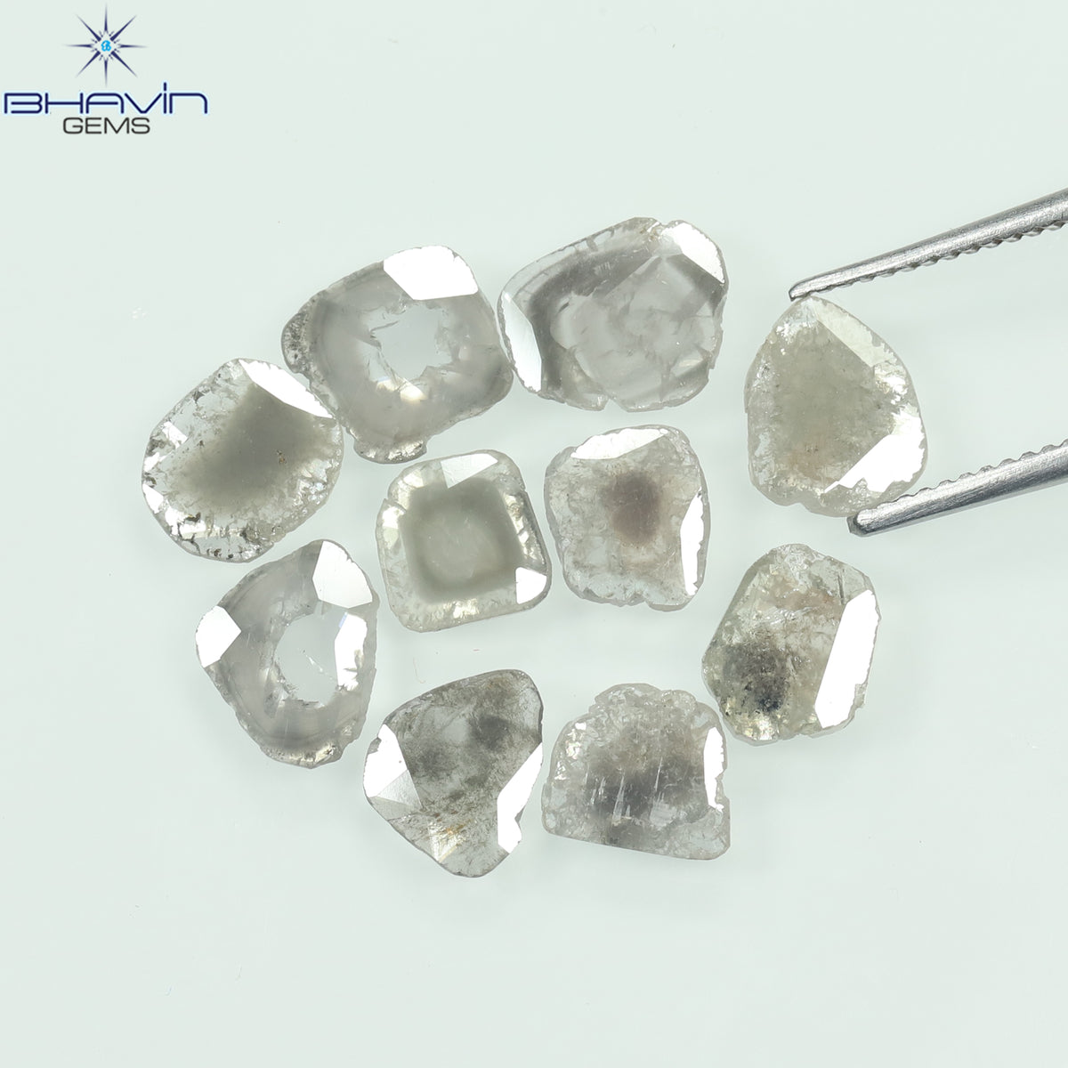 2.65 CT (10 Pcs) Slice Diamond Salt And Pepper Color Clarity I3 (6.90 MM)