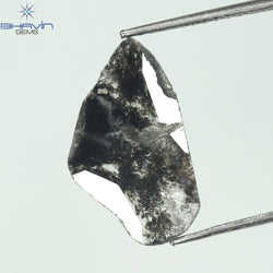 1.76 CT Slice Shape Natural Diamond Salt And Pepper Color I3 Clarity (14.15 MM)