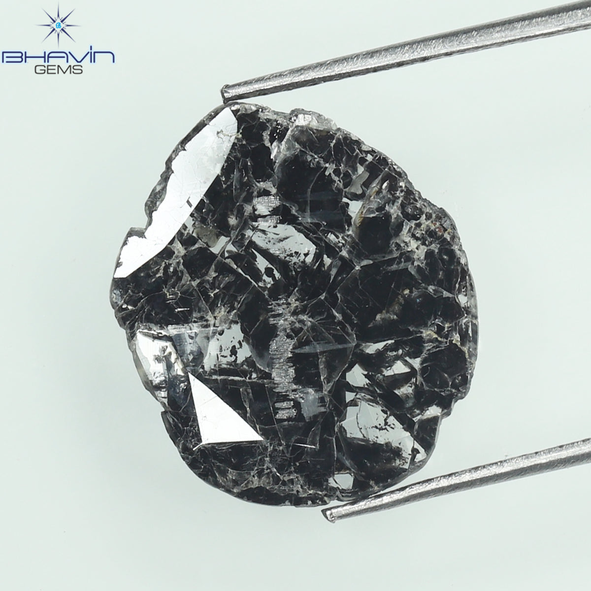 2.13 CT Natural Slice Diamond Salt And Pepper Color Clarity I3 (14.50 MM)