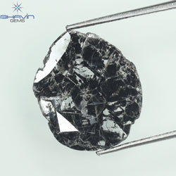 2.13 CT Slice Shape Natural Diamond Salt And Pepper Color I3 Clarity (14.50 MM)