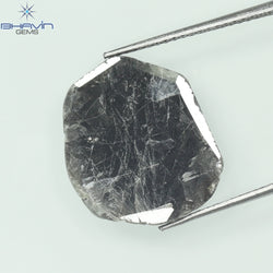 5.70 CT Slice Shape Natural Diamond Salt And Pepper Color I3 Clarity (17.50 MM)