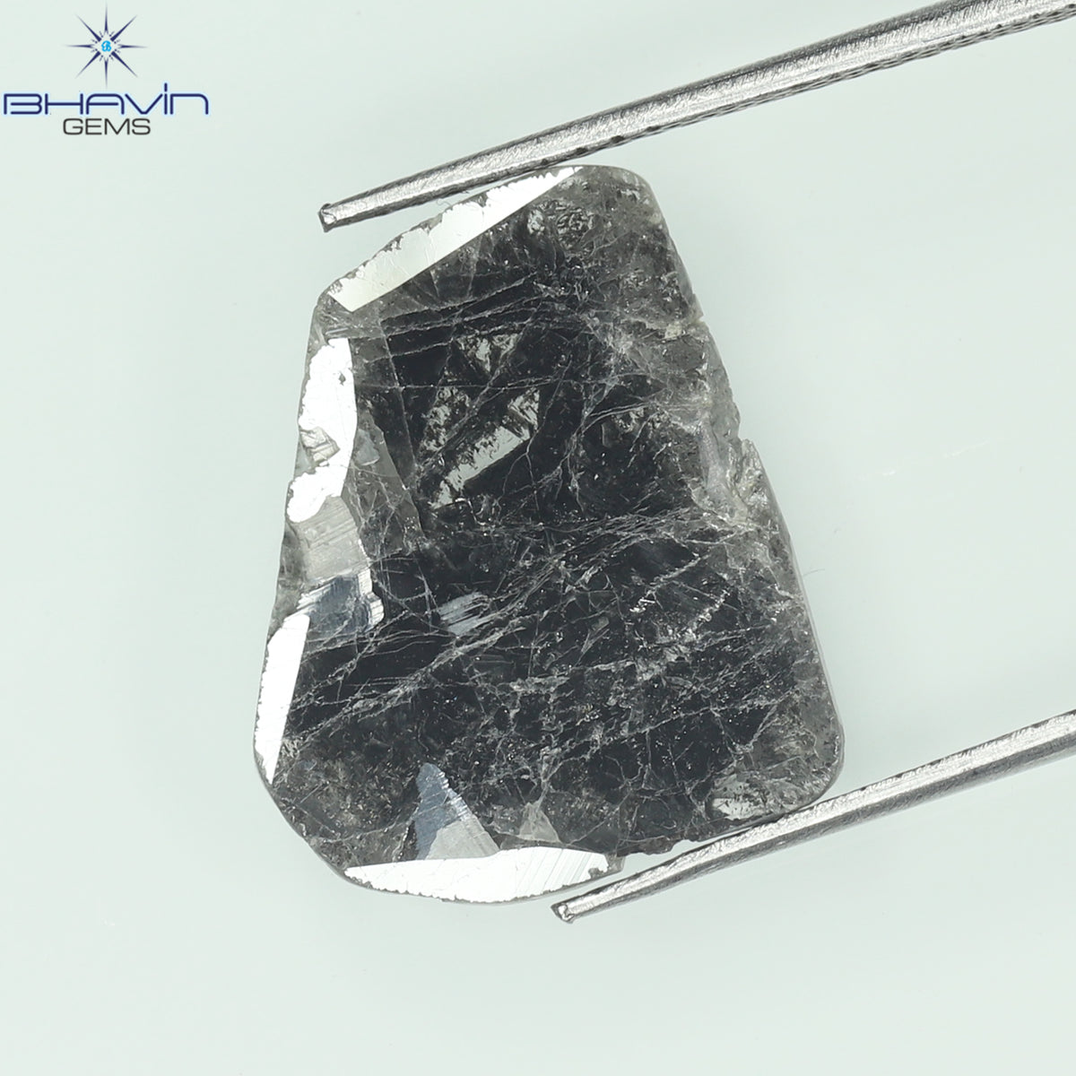 3.73 CT Natural Slice Diamond Salt And Pepper Color Clarity I3 (16.50 MM)