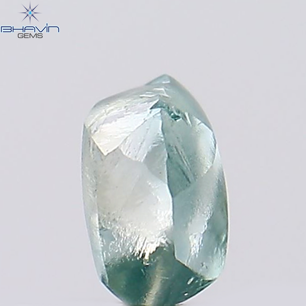 0.40 CT Rough Natural Diamond Enhanced Greenish Blue Color Clarity VS1 (4.77 MM)