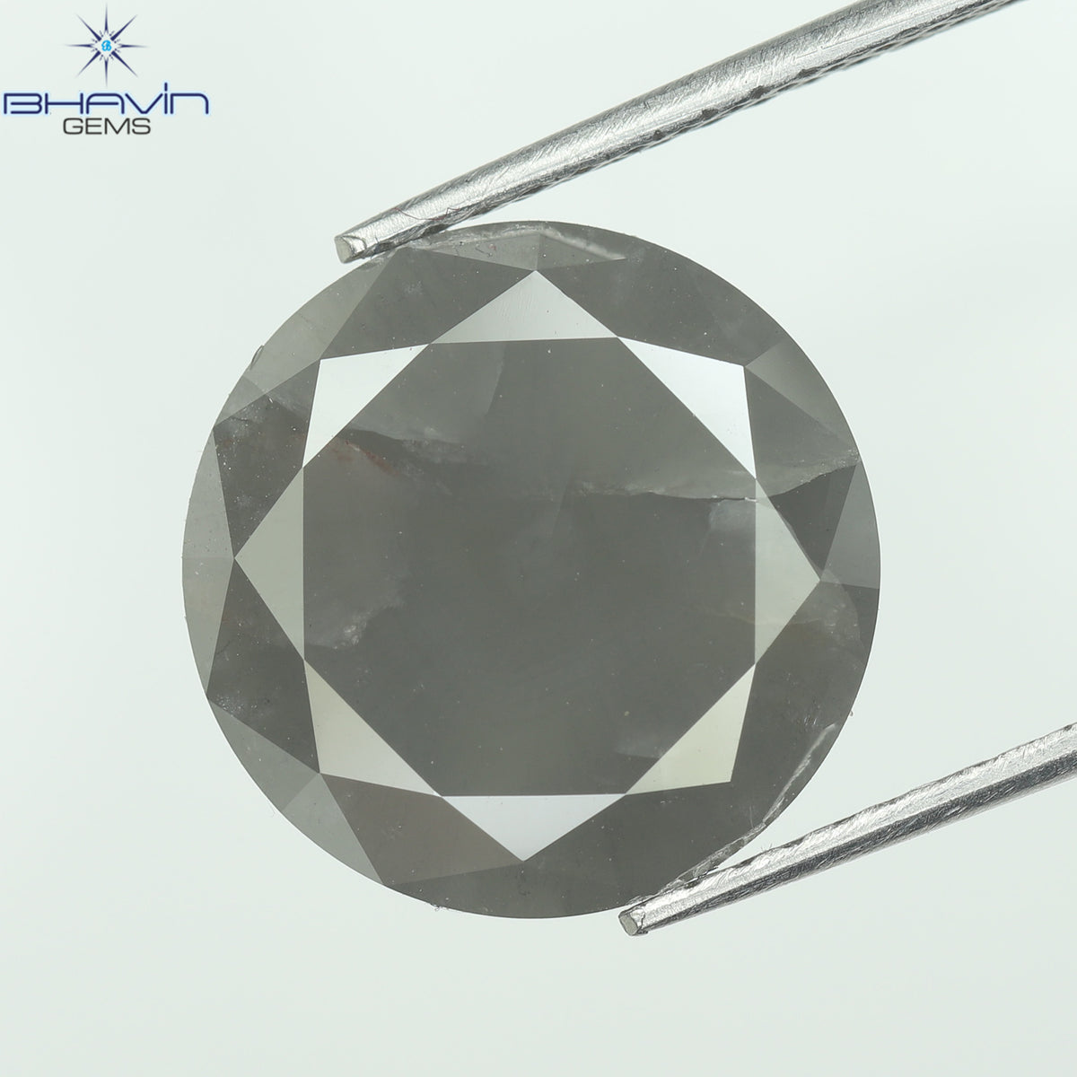 5.54 CT、ラウンド ローズ カット ダイヤモンド、グレー、クラリティ I3 (11.63 MM)