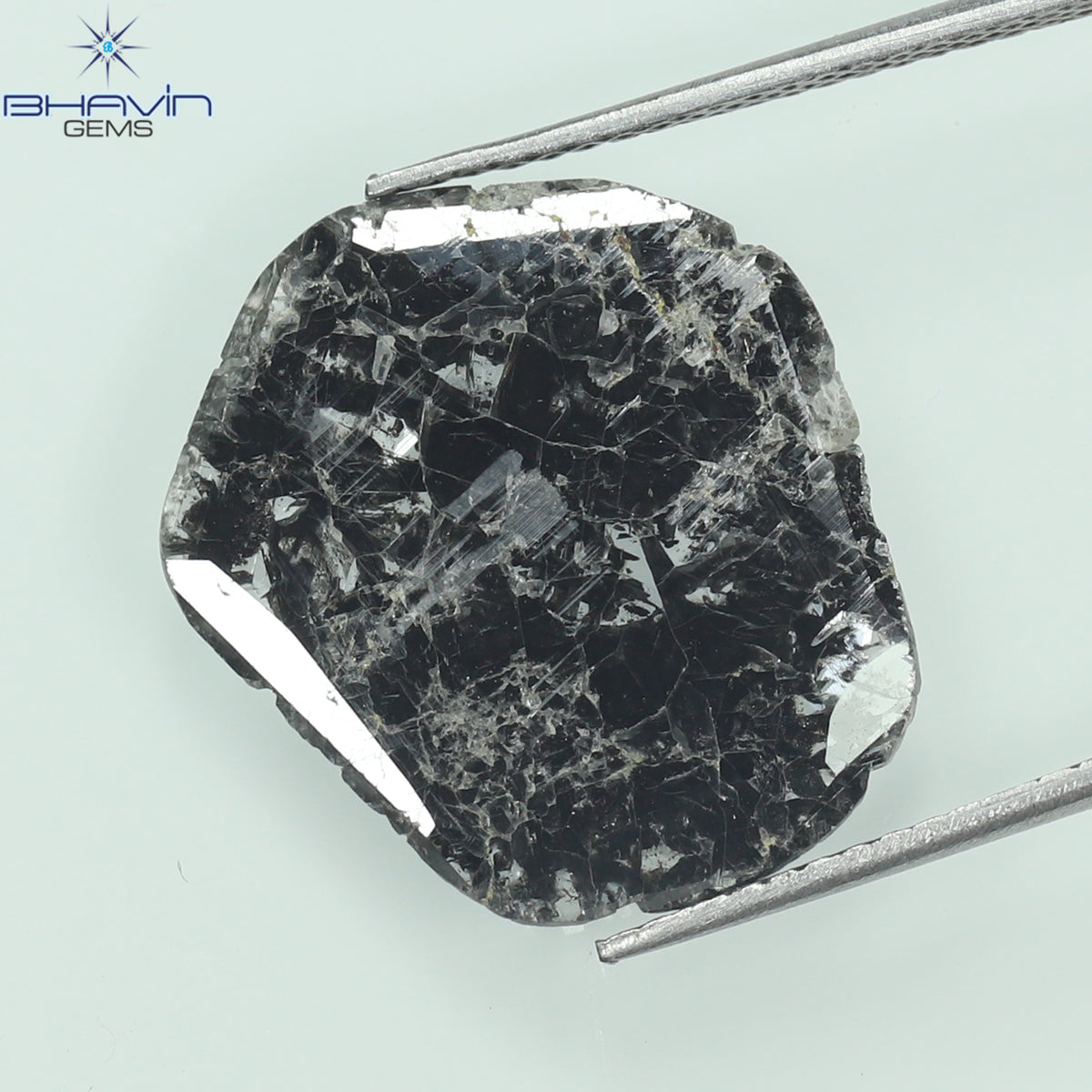 3.79 CT Natural Slice Diamond Salt And Pepper Color Clarity I3 (17.00 MM)