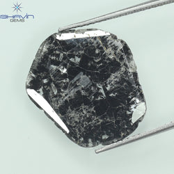3.79 CT Slice Shape Natural Diamond Salt And Pepper Color I3 Clarity (17.00 MM)