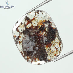 3.54 CT Slice Shape Natural Loose Diamond Brown Color I3 Clarity (16.30 MM)