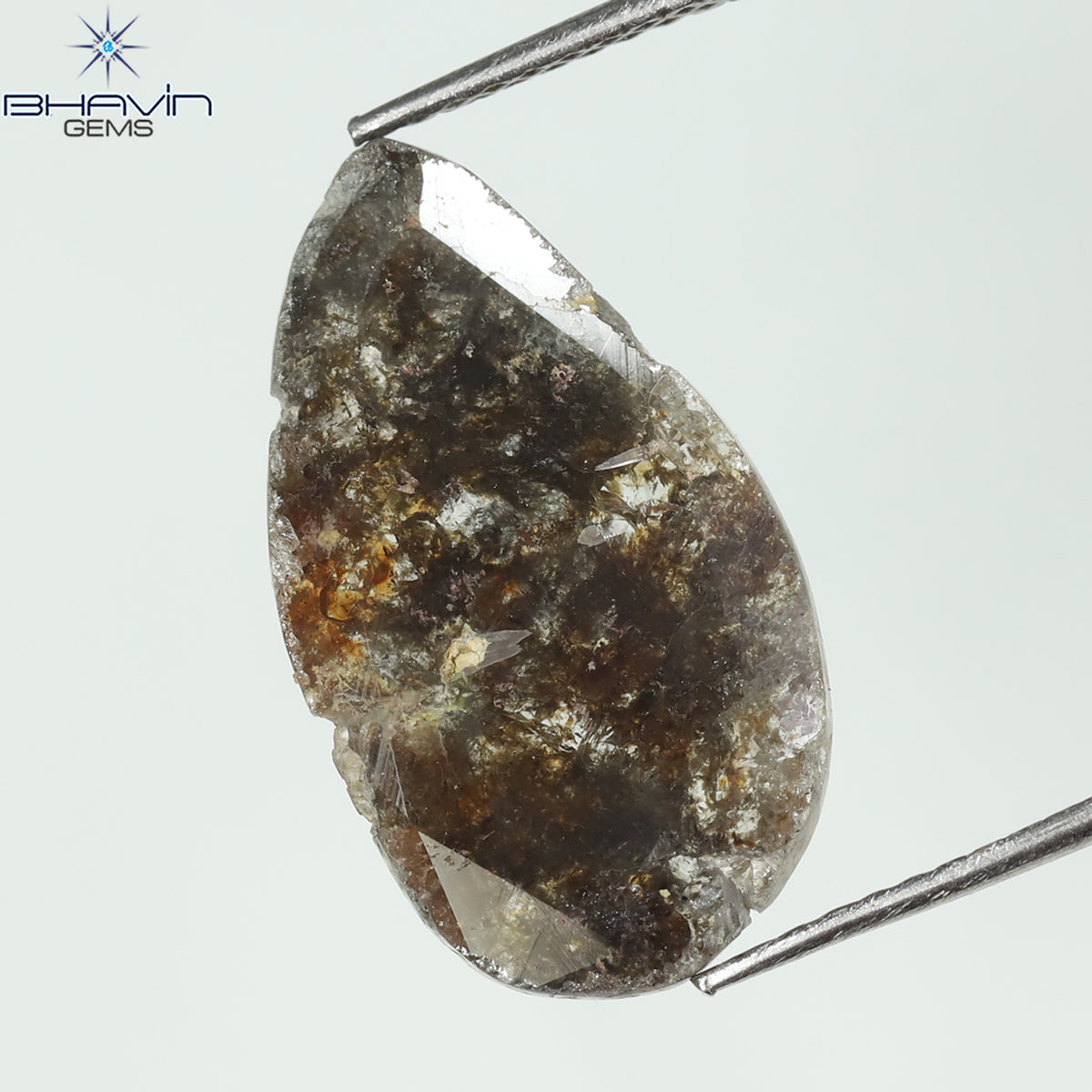 4.01 CT Natural Slice Diamond Brown Color Clarity I3 (19.41 MM)