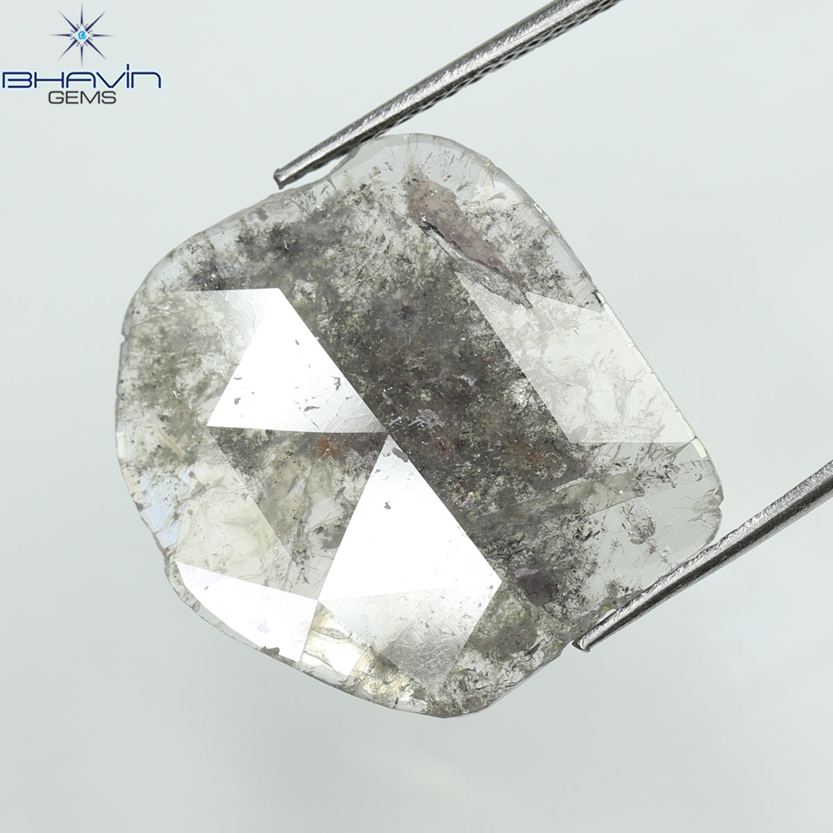 5.25 CT Natural Slice Diamond Salt And Pepper Color Clarity I3 (18.23 MM)