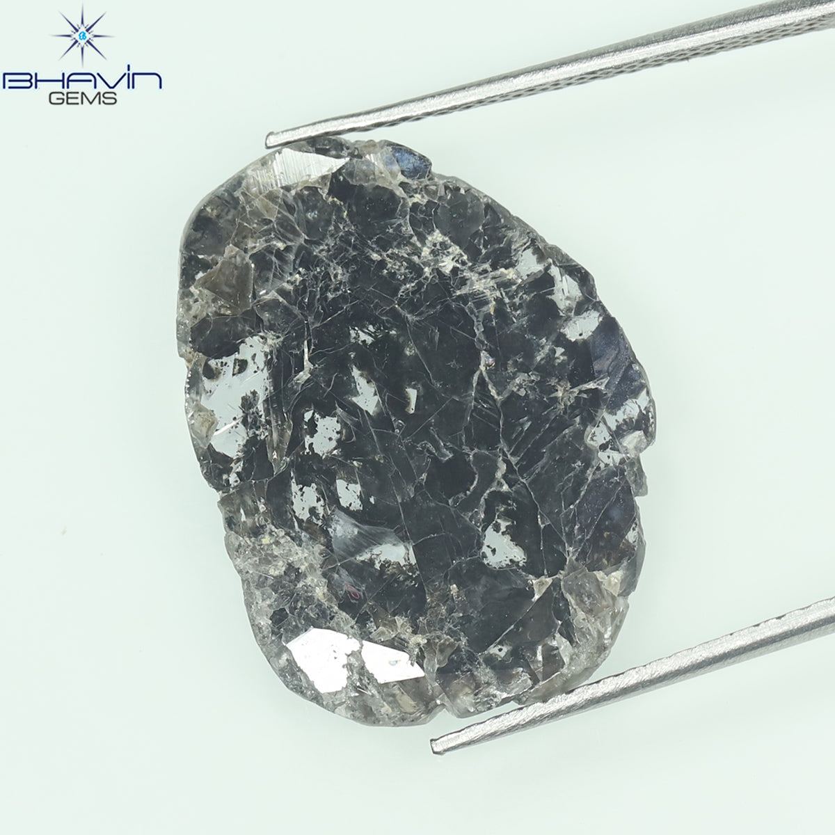 5.84 CT Natural Slice Diamond Salt And Pepper Color Clarity I3 (20.50 MM)