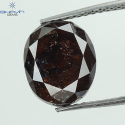 4.54 CT Oval Shape Natural Diamond Red Brown Color I3 Clarity (10.40 MM)