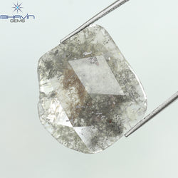 5.97 CT Slice Shape Natural Diamond Salt And Pepper Color I3 Clarity (18.24 MM)