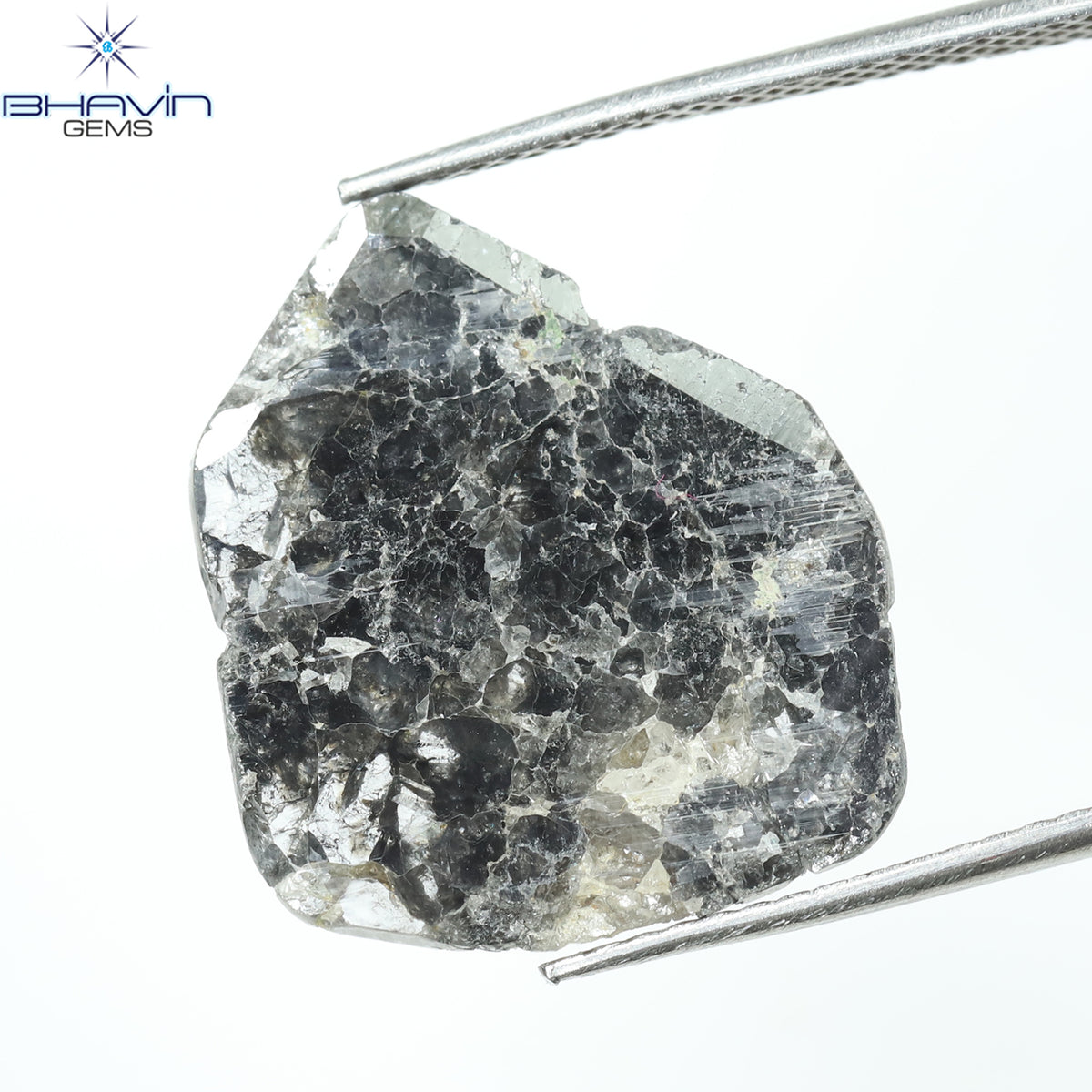 5.45 CT Natural Slice Diamond Salt And Pepper Color Clarity I3 (18.41 MM)