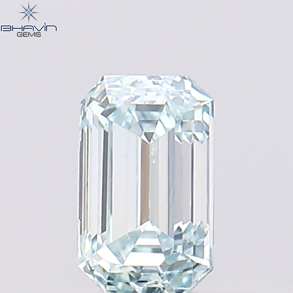 0.38 CT Natural Emerald Diamond Enhanced Greenish Blue Color Clarity VS1 (4.87 MM)