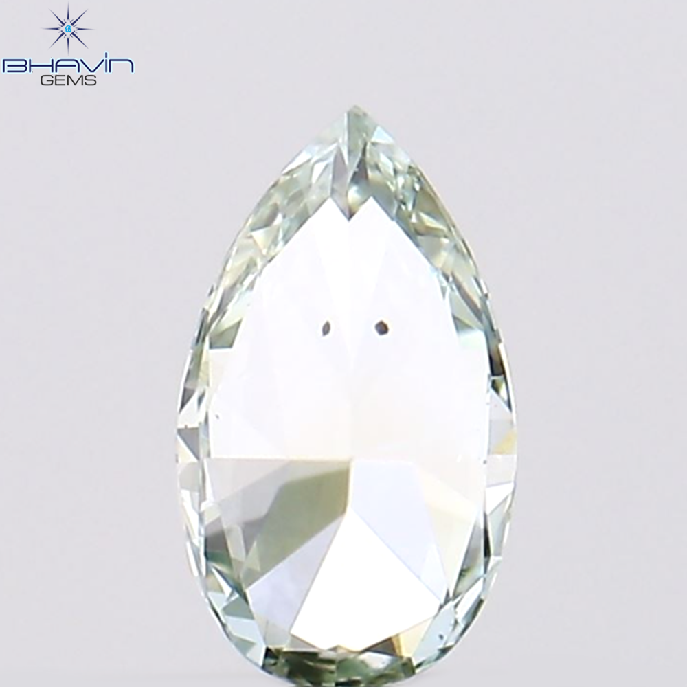 0.15 CT Natural Pear Diamond Enhanced Bluish Green Color Clarity VS2 (4.58 MM)