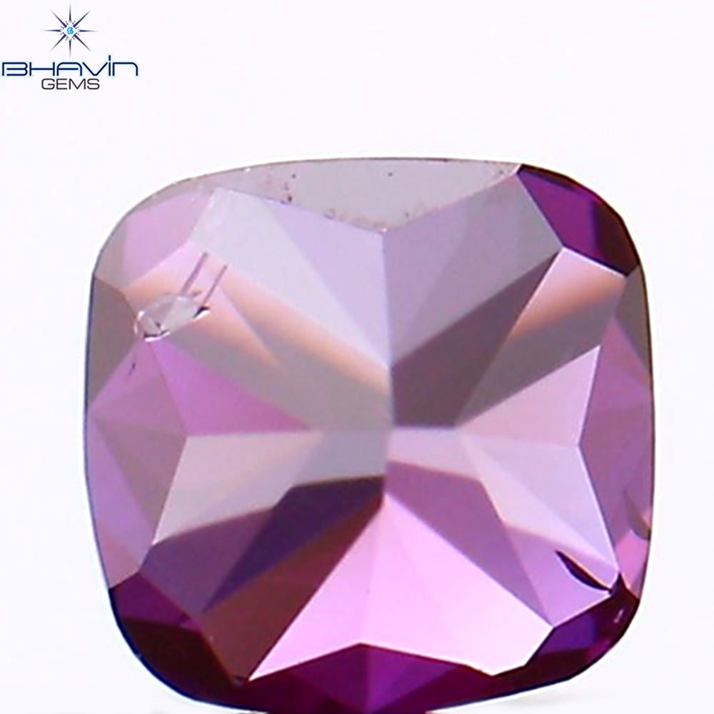 0.21 CT クッション シェイプ ナチュラル ルース ダイヤモンド 強化ピンク色 SI1 クラリティ (3.29 MM)