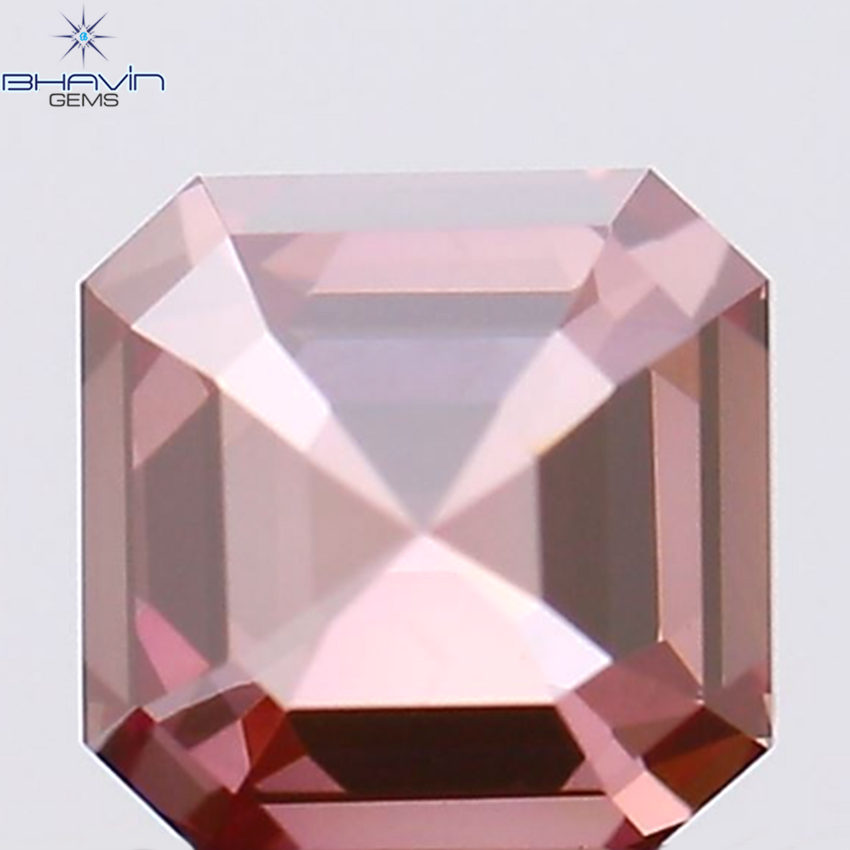 0.52 CT Natural Asscher Diamond Enhanced Pink Color Clarity VS1 (4.13 MM)