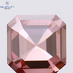 0.52 CT Asscher Shape Natural Diamond Pink Color VS1 Clarity (4.13 MM)