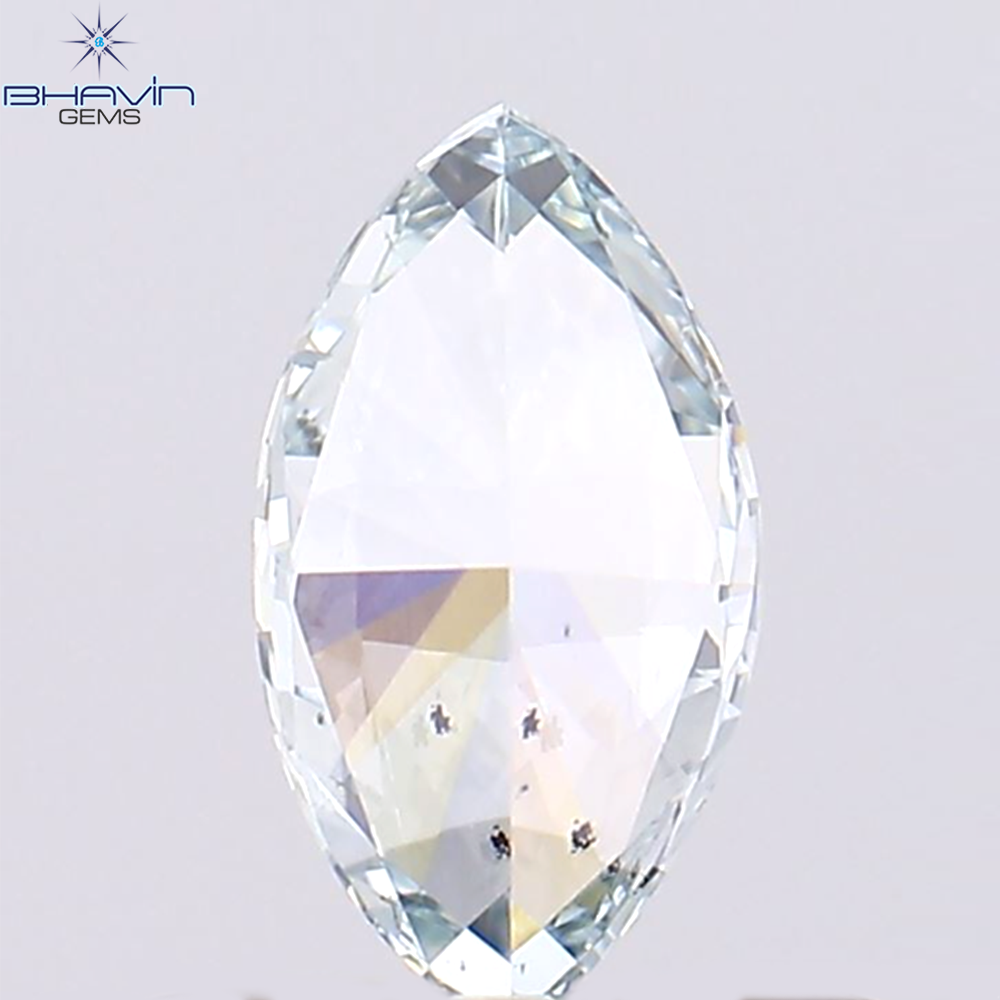0.36 CT Marquise Shape Natural Diamond Greenish Blue Color SI1 Clarity (6.85 MM)