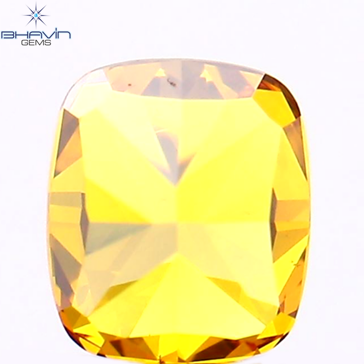 0.34 CT クッション シェイプ 天然ダイヤモンド 強化オレンジ色 VS2 クラリティ (4.25 MM)